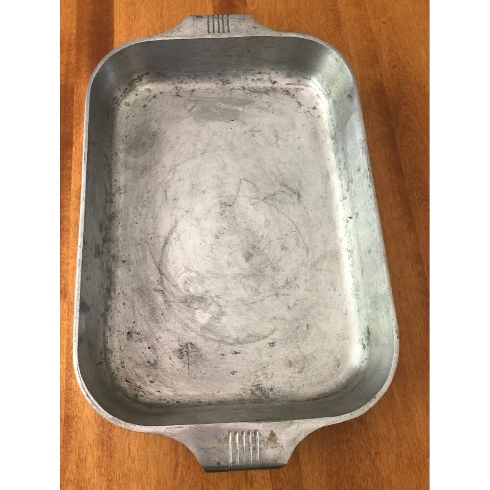 MagnaLite Aluminum Roasting Baking Pan Rectangle 15 1/2x9 3/4x 2" USA Vintage